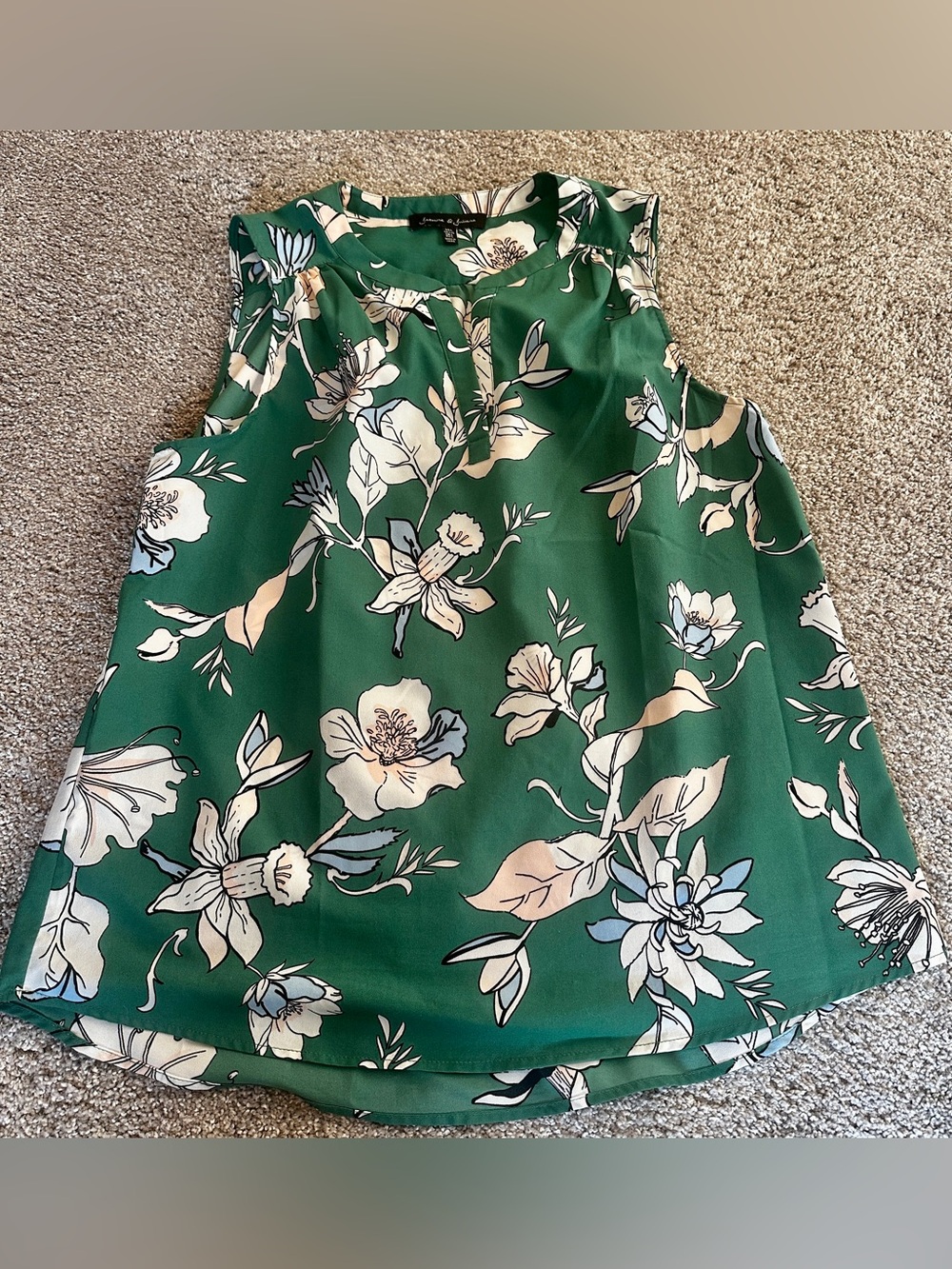 Sleeveless Jasmine & Juliana Green Floral Blouse